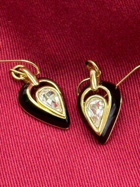 Swarovski Swan Gold-Plated Teardrop Crystal Earrings
